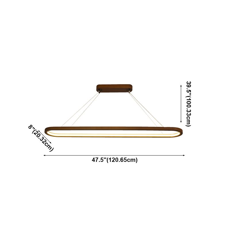 Contemporary Wood Kitchen Pendant Light Oval 1 Light Ceiling Pendant Light