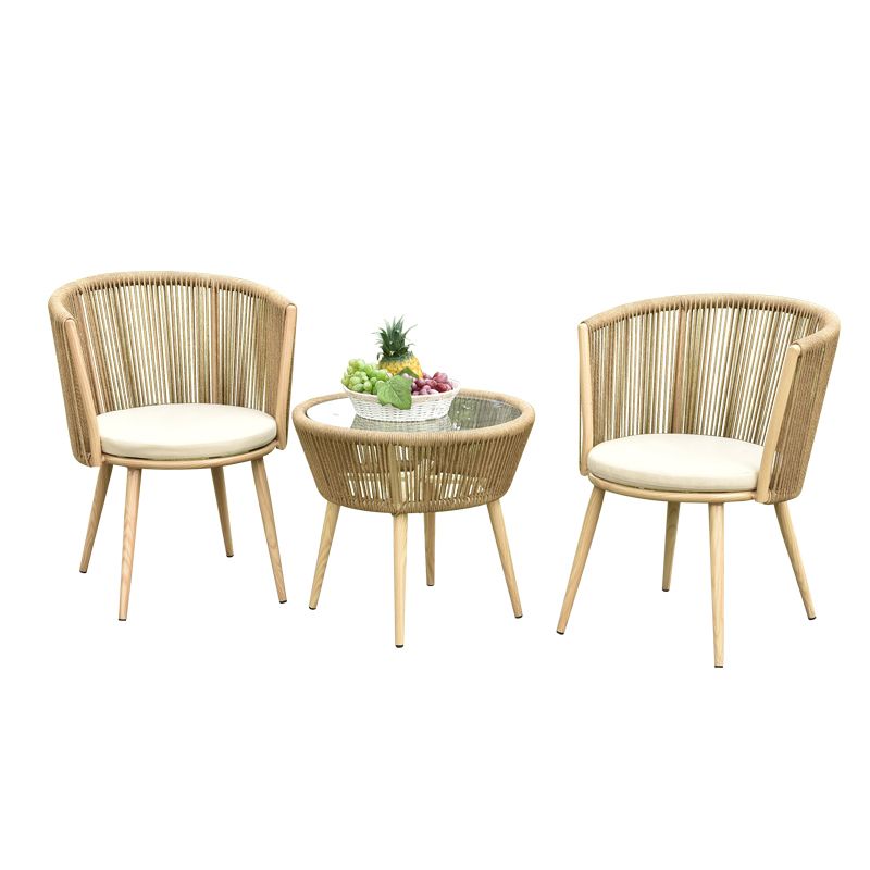 Tropical Outdoor Bistro Chairs Armless Metal Dining Side Chair