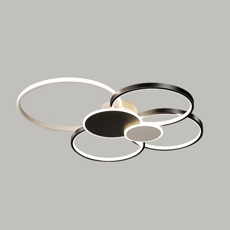 Plafonnier LED multi-anneaux encastré simple pour salon