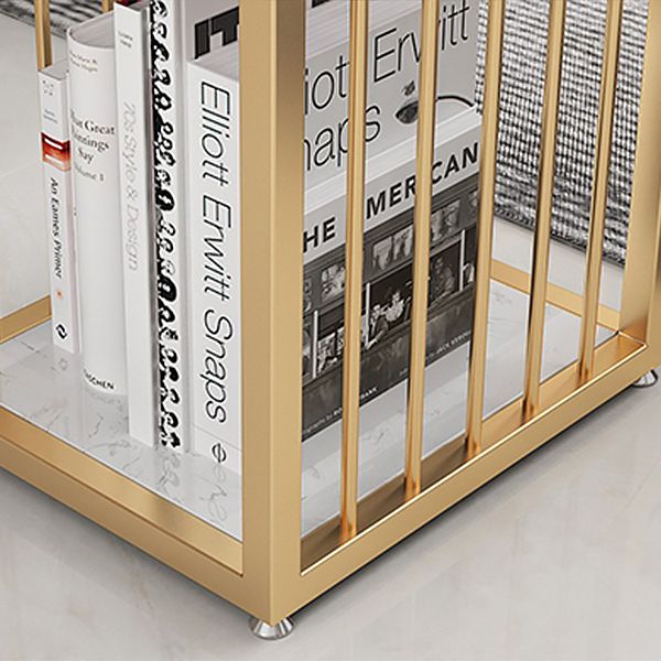 Luxurious Rectangle Marble Bar Table Set 1/3 Pieces Counter Table with Metal Stools