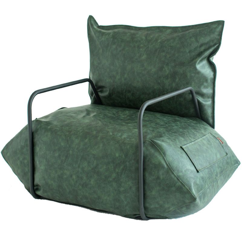 Faux Leather Chair with Square Arms and Storage Chair for Living Room