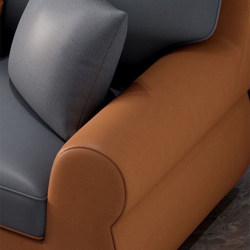 L-Shape Rolled Arm Pillowed Back Cushions Sectional Sofa with Chaise