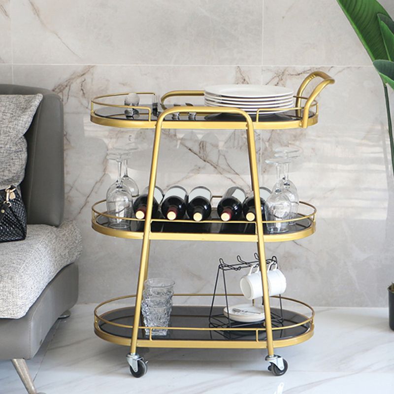 26.77"W Rolling Contemporary Prep Table Metal Prep Table for Home Use