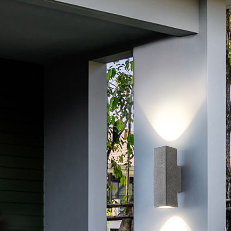 Lampada a parete Moderna lampada a parete grigia a 2 luci con tonalità di cemento
