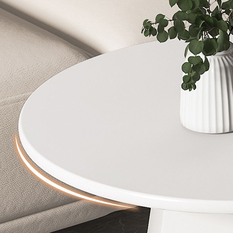 Ironwork Black/white Pedestal Base Design Round Coffee Table