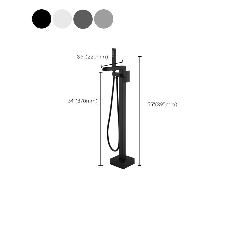 Modern Faucet Free Standing Rod Handle Tube Handheld Shower Head Bathtub Faucet