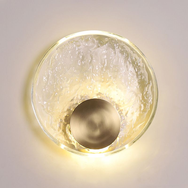 Crystal Ideas de iluminación de pared de 1 luces Round Clear Modern Style Lighting Lights Lights