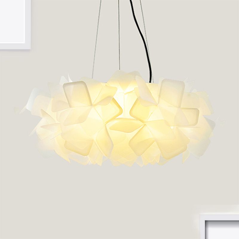 Costilización de caída de la flor de marrón/azul/púrpura contemporáneo 21 "/27.5" de ancho de 1 luz lámpara de techo acrílico para sala de estar