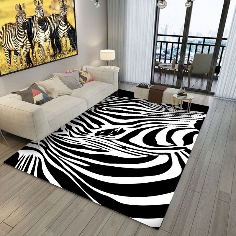 Creative Leopard Print Carpet Polyester Indoor Rug Stain Resistant Rug for Living Room