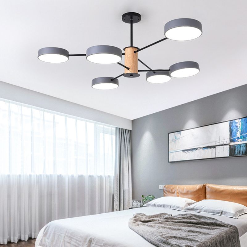 Moderne stijl cilinder kroonluchter verlichtingsarmaturen multi -lights metalen hangende lampen