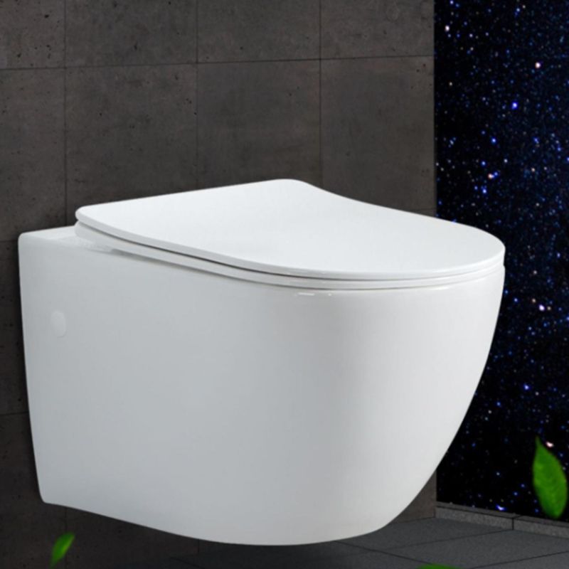 Contemporary Wall Hung Toilet Bowl White Seat Included Urine Toilet for Bathroom