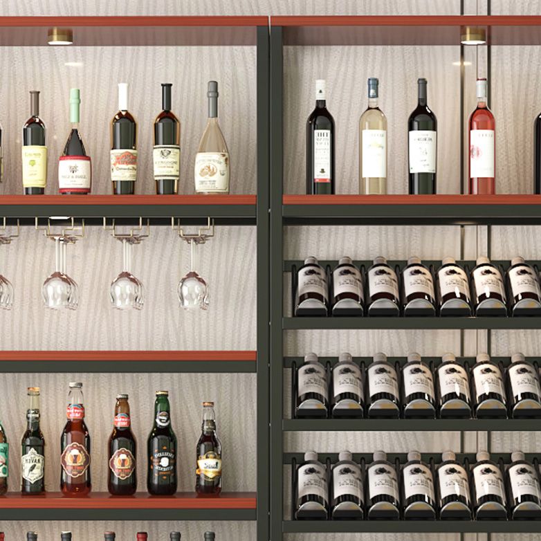 Contemporary Floor Bottle Wine Rack Single Black Metal Wine Holder