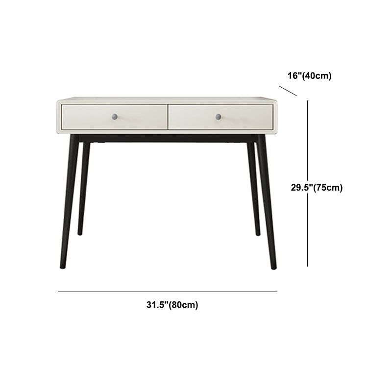 Contemporary White Vanity Table 29.53" H Vanity Set with Stool and Mirror