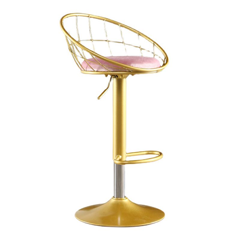 Taburete de bar ajustable Glam, taburete de bar con respaldo y reposapiés y giratorio