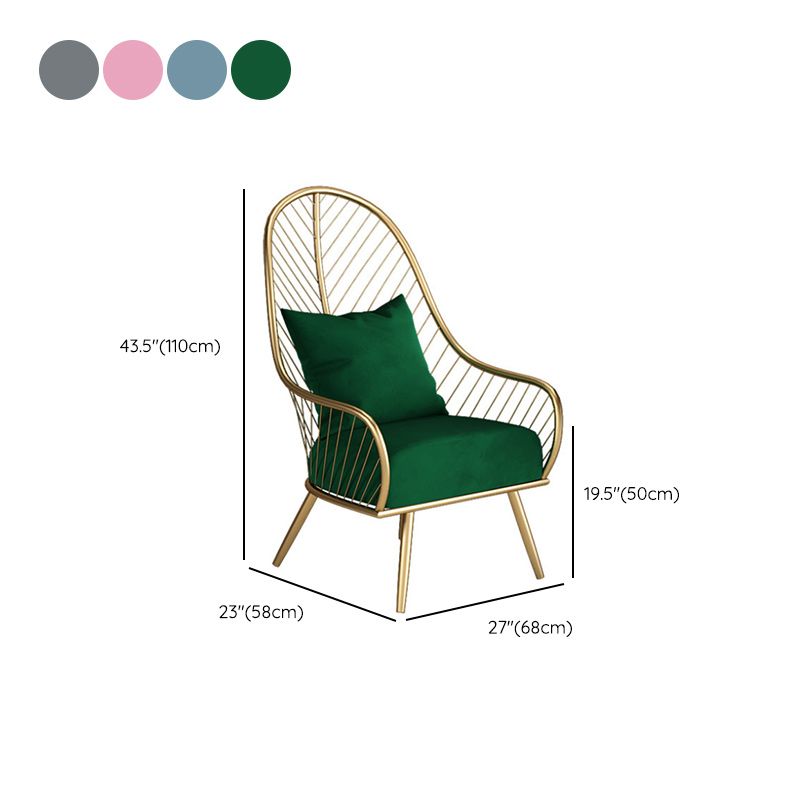 Glam Accent Chair Living Room Reclining Basic Four Legs Pillow Back Parsons Chair