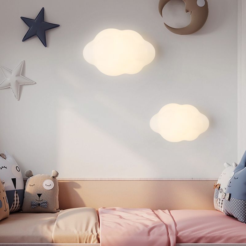 Child Room Wall Sconce Modern Led Simple White Clouds Wall Mounted Light Fixture