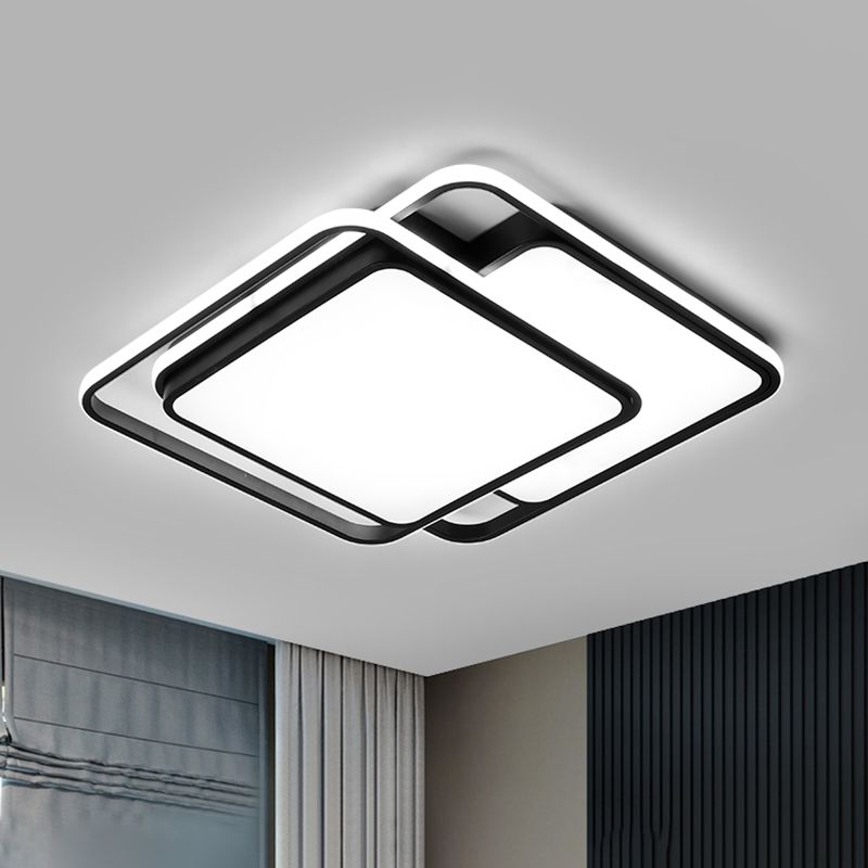 Acrylic Geometric Shaped Ceiling Flush Light Nordic Black Flush Mount Led Light for Bedroom