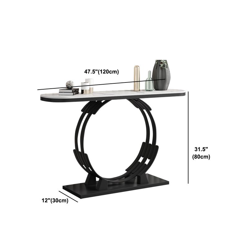 Glam Marble and Metal Rectangle Console Accent Table for Hall