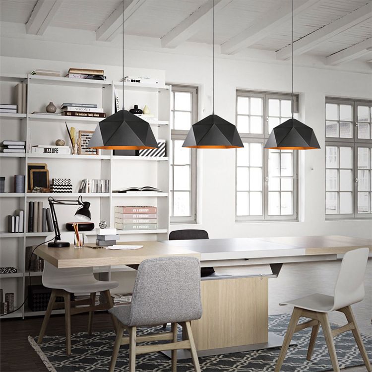 Modern Minimalist Style Geometric Pendant Lighting Fixtures Metal 1 Light Hanging Ceiling Light