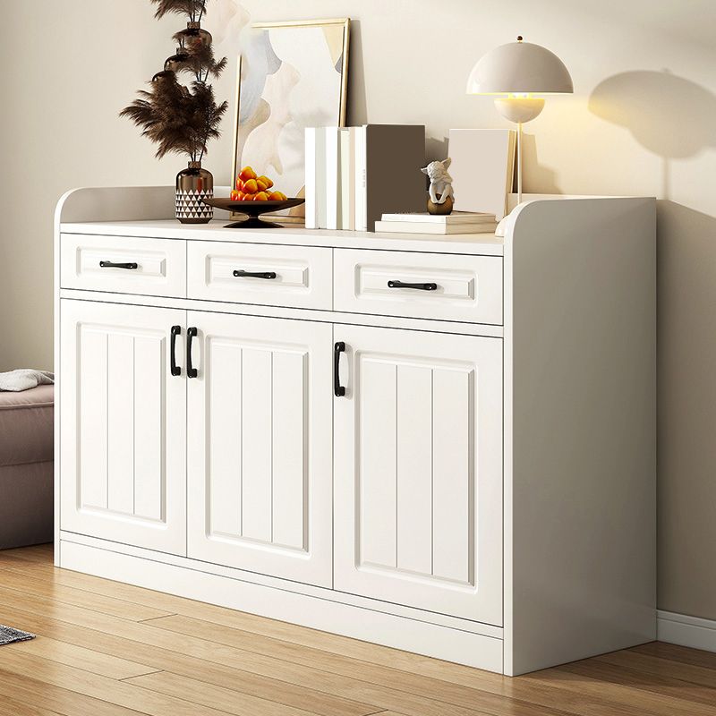 White Accent Cabinet Standard Rectangle Side Cabinet with Doors
