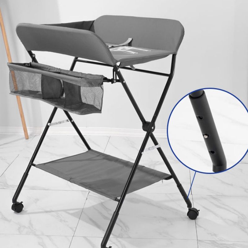 Contemporary Baby Changing Table with Storage Basket and Safety Belt