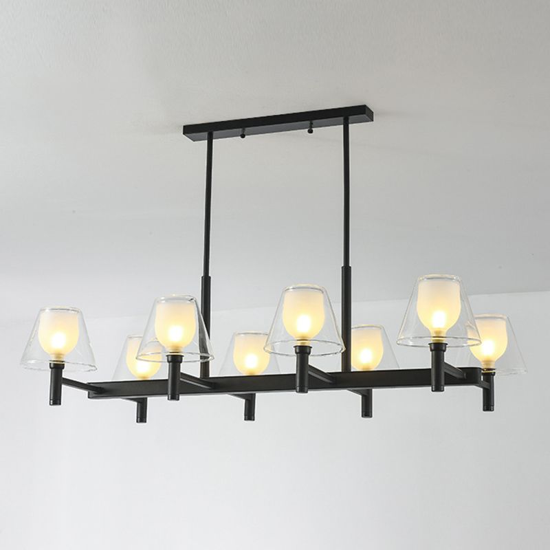 Industrial Sputnik Island Lighting Fixtures Glass Island Lighting in Black