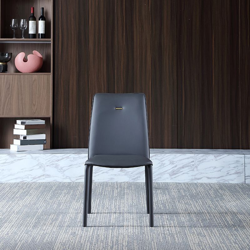 Orange and Gray Dining Chairs Contemporary Armless Low Back Dining Side Chair