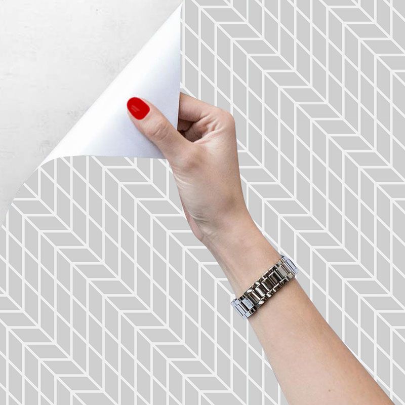 Color Block Removable Wallpaper Roll for Home Decoration, Pastel Grey, 19.4 sq ft.