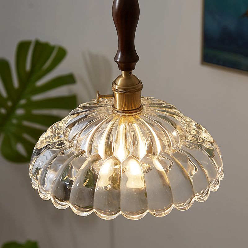 Coppa di vetro Copertura Ombra appeso Luci sospese in stile industriale 1 lampada appesa alla luce per camera da letto