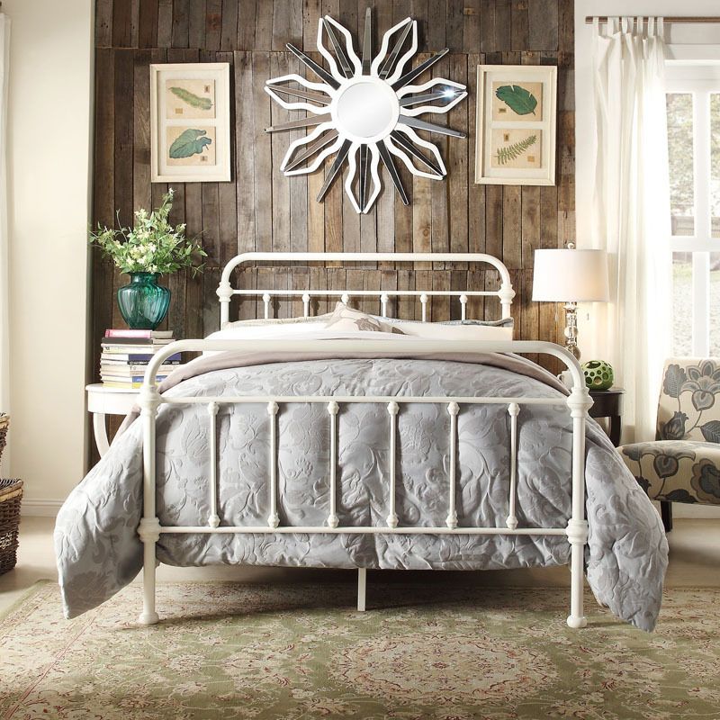 45.27" High Open-Frame Bed Metal Wire-Grid Bed with Custom Gold Legs