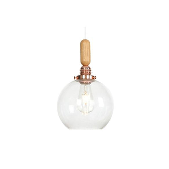 Globe/Cone/Small Bell Pendant Lighting Vintage Clear Glass 1 Licht Roségoud/Chrome hangende lamp met verstelbaar koord
