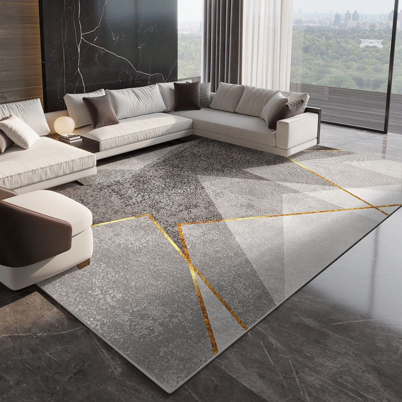 Modern Graphic Pattern Rug Polyester Carpet Pet Friendly Indoor Rug for Home Decoration