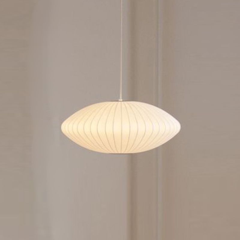 Kit d'éclairage ovale à la soie de soie et de lumière du plafond nordique blanc pour salle à manger