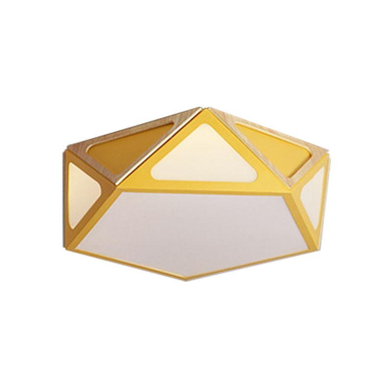 Geometrisch spoellicht Modern acryl wit/roze/geel LED plafond gemonteerd armatuur in warm/wit licht, 16 "/19,5" breed
