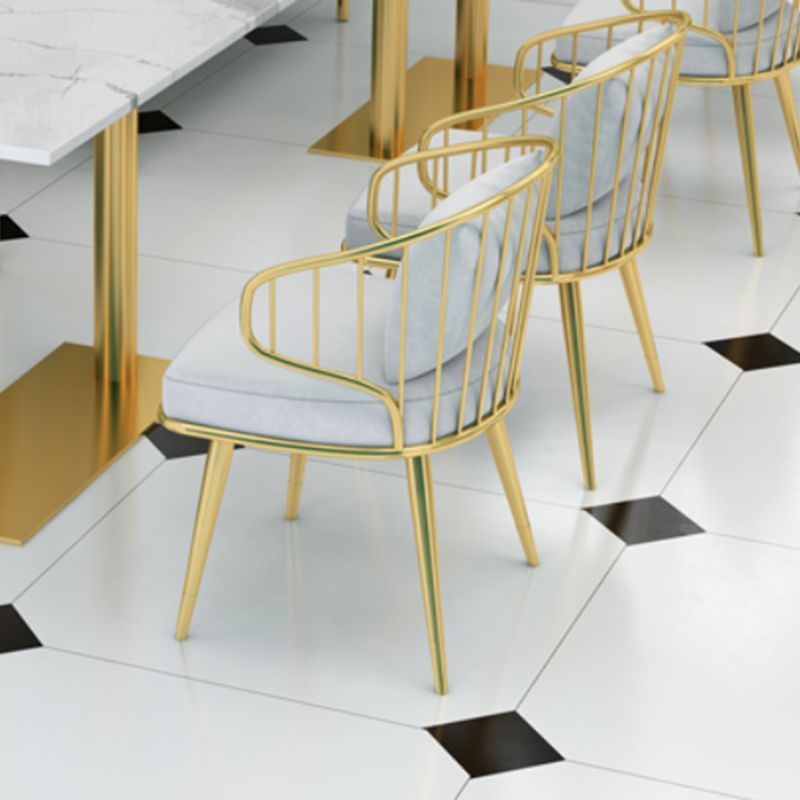 Metal Arm Chair Glam Style Windsor Back Dining Chair for Dining Room