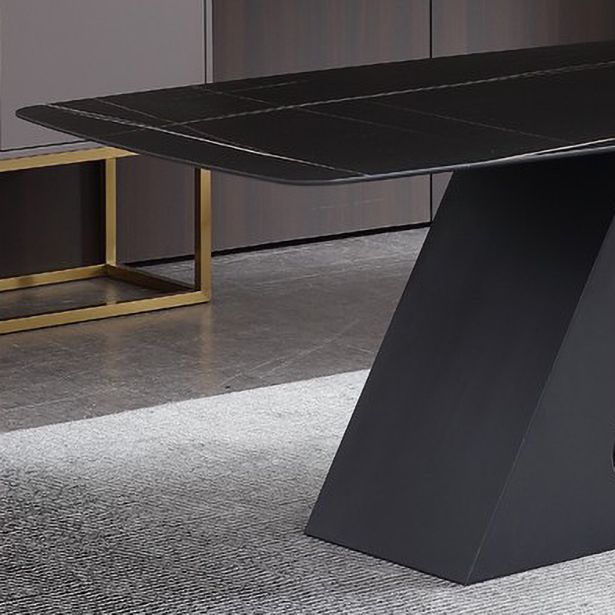 Modern 1/2/3/4/5 Pieces Black Dinette Set Sintered Stone Dining Table with Chairs