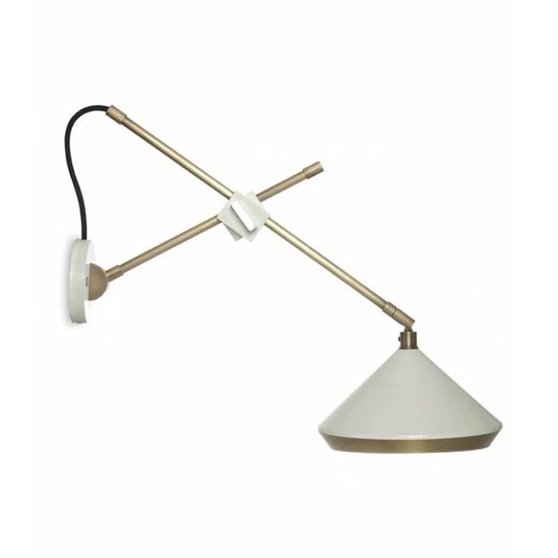 Postmodern Wall Light Fixture with Metallic Shade for Sitting Room