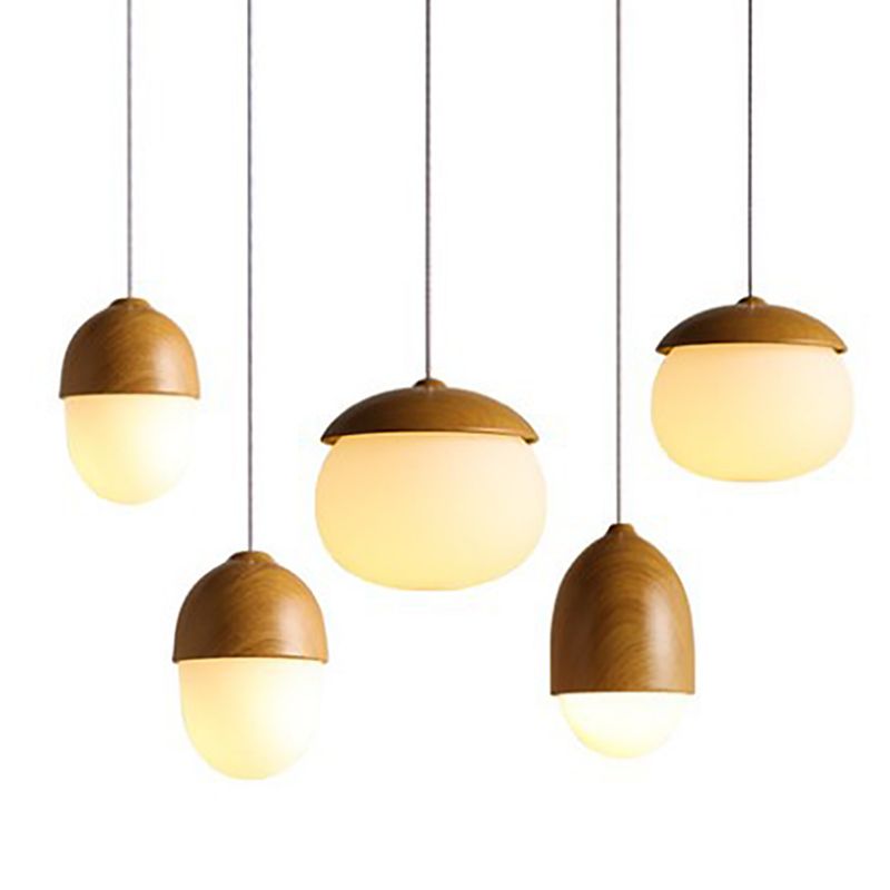 1-Light Pendant Light Modern Style Geometric Shape Lighting Pendant with Glass Shade