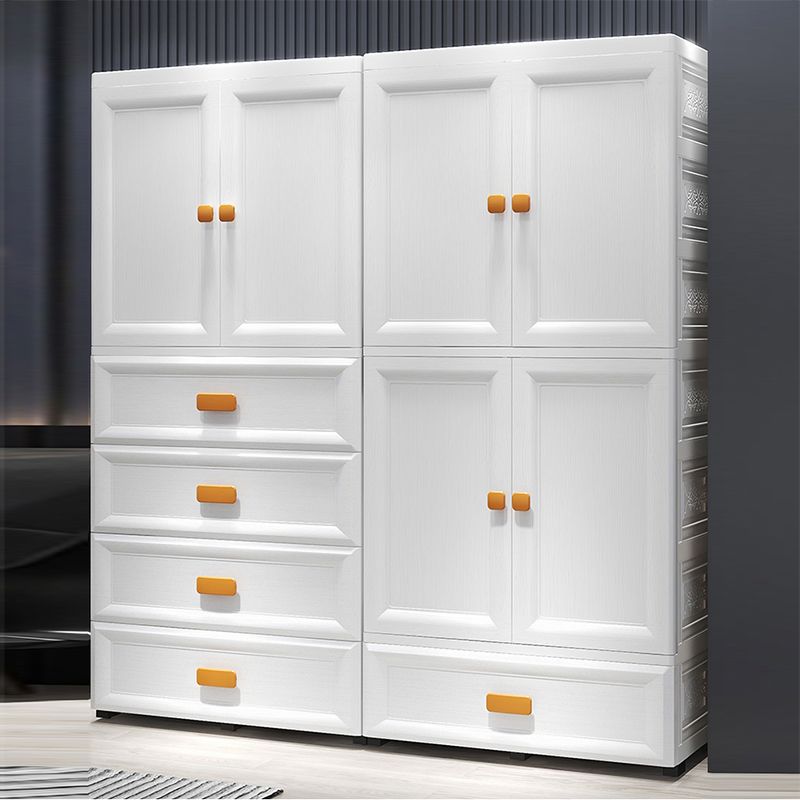 Modern Plastic Storage Cabinet for Bedroom Matte Finish Cabinet with Hinged Door