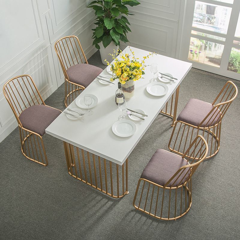 1/2/5 Pieces Modern Dinette Set White Wood Top Dining Table Set for Kitchen