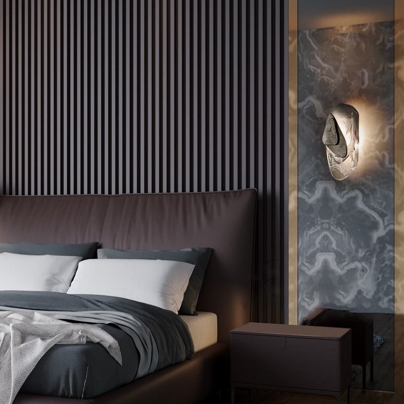 Unique Shape Glass Wall Light Modern Style 1 Light Wall Light Sconce