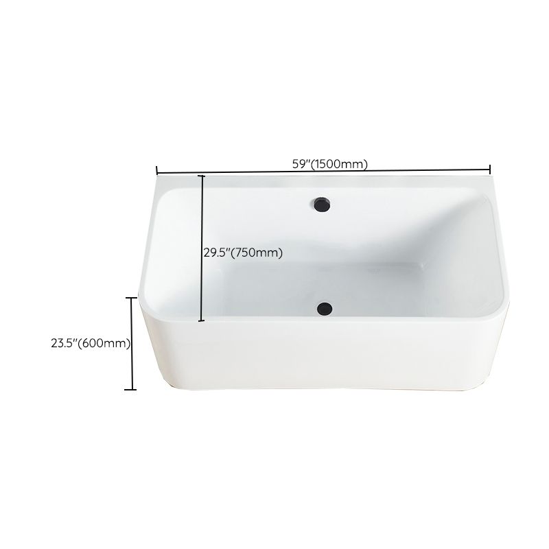 Rectangle Air / Whirlpool Bathtub Modern Back to Wall Acrylic Bathtub