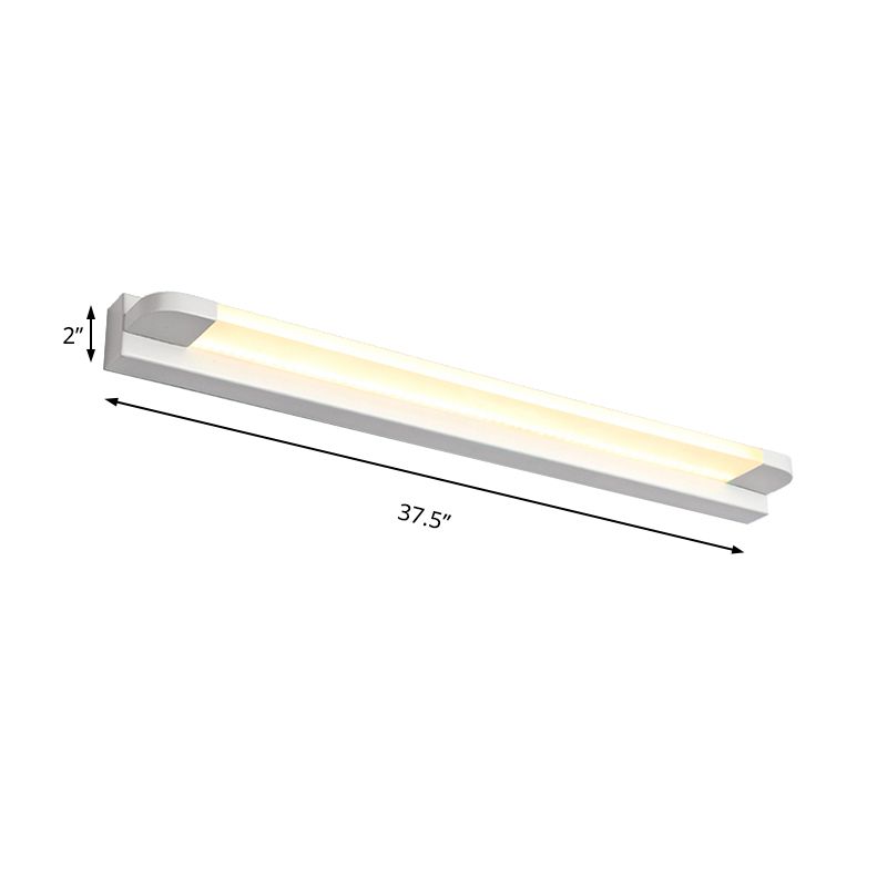 18"/21.5" Wide Slim Vanity Lighting Modern Style Metal Warm/White Lighting LED Black/White Sconce Light for Bathroom