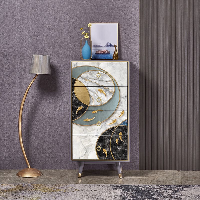 Wooden Storage Chest Dresser Classic Glam Storage Chest with Drawers