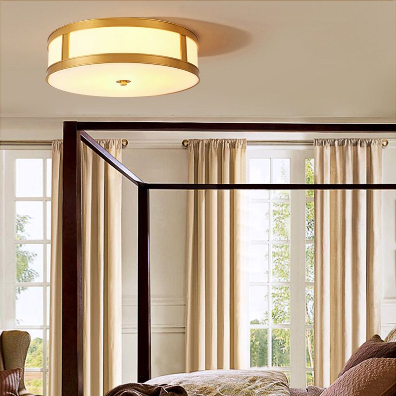 American Minimalist Copper LED Ceiling Light Acrylique Lampombre 1 Light Bedroom light