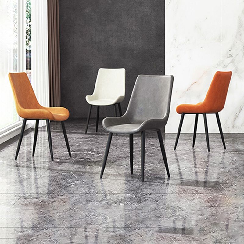 Chaise latérale de salle à manger industrielle en métal, chaise simple sans bras à dossier solide