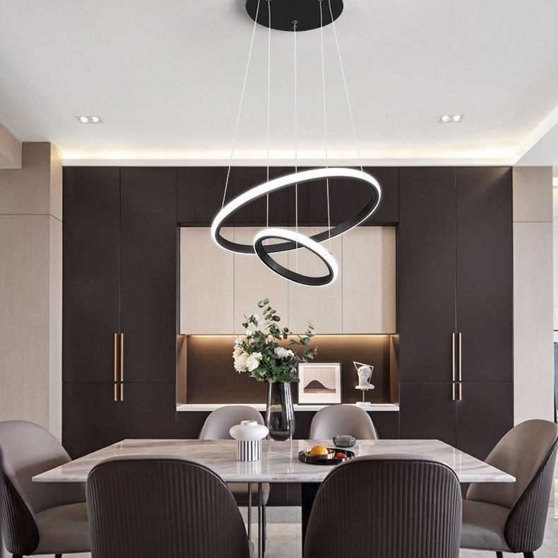 Modern Orbicular Pendant Light Fixtures Metal Hanging Lamp Kit