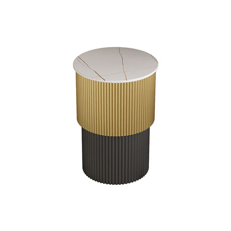 Round Slate Coffee Table Glam Pedestal No Distressing Single Coffee Table