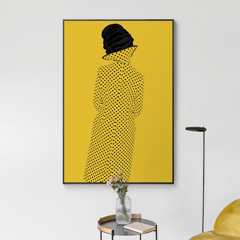 Glam Style Girl Back Painting Canvas Lichte kleurenfotografie Muurdecoratie, meerdere maten