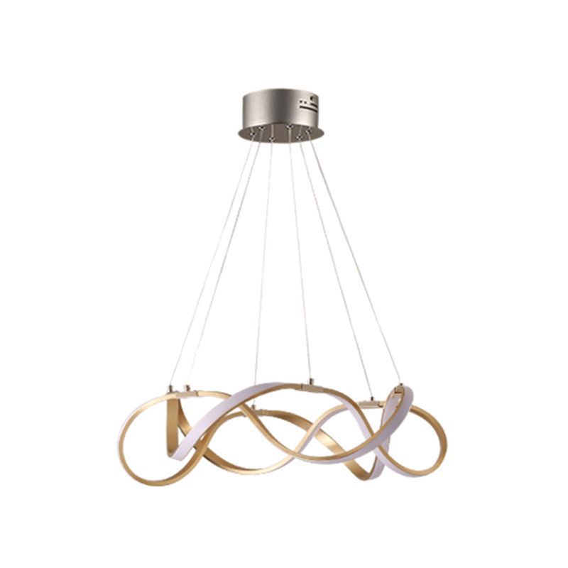 Postmodern Minimalist Twisting Chandelier Lamp Acrylic Hanging Pendant Lights for Restaurant